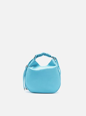 Bolsa Tiracolo Azul Couro Pequena Alça Torcidos