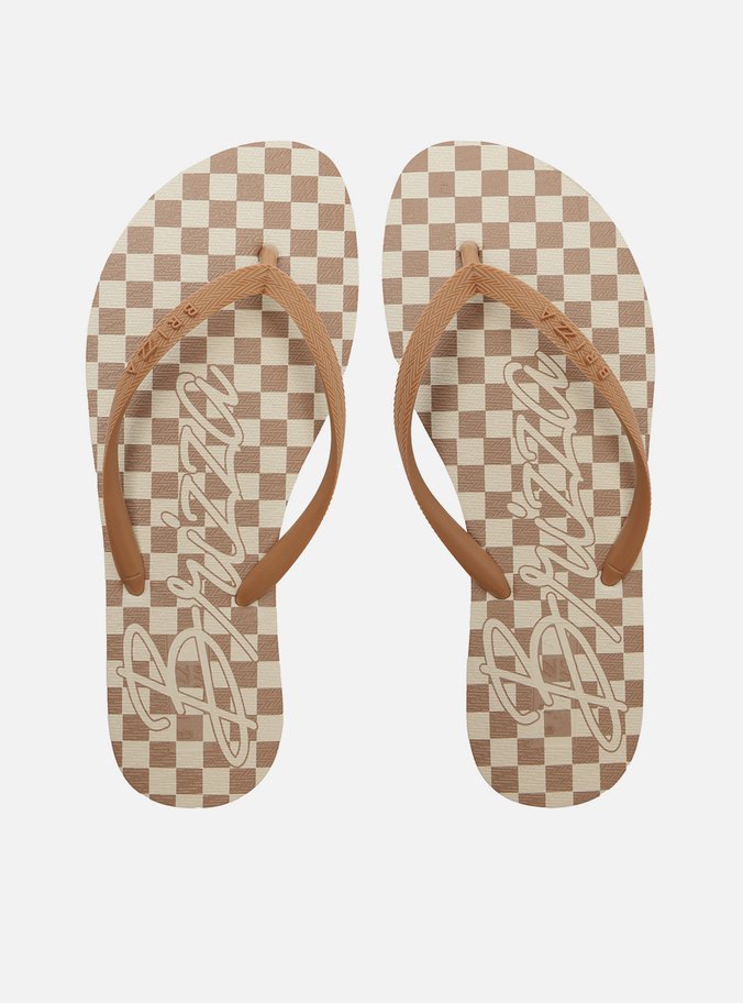 Chinelo de Dedo Marrom Essential Xadrez