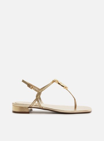 Sandália Dourada Slim Metal Concha