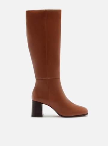 Bota Marrom Couro Cano Longo Montaria