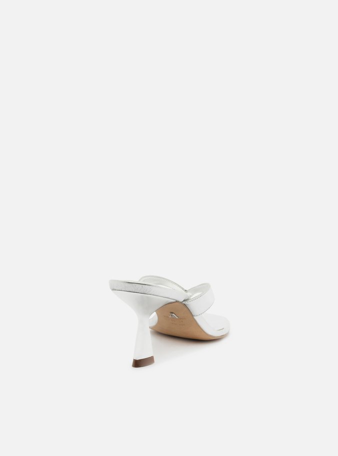 Tamanco Prata Salto Fino Flip Flop