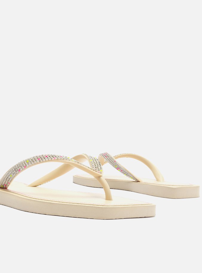 Chinelo de Dedo Off-White Recouro Square Strass