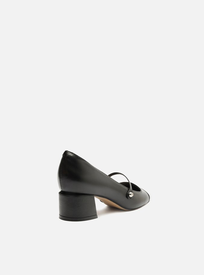 Sapato Boneca Preto Couro Cap Toe Verniz