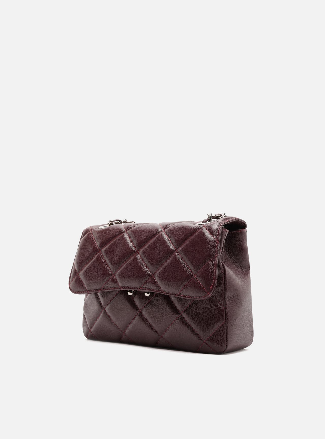 Bolsa Tiracolo Vermelha Couro Média Matelassê — foto 2