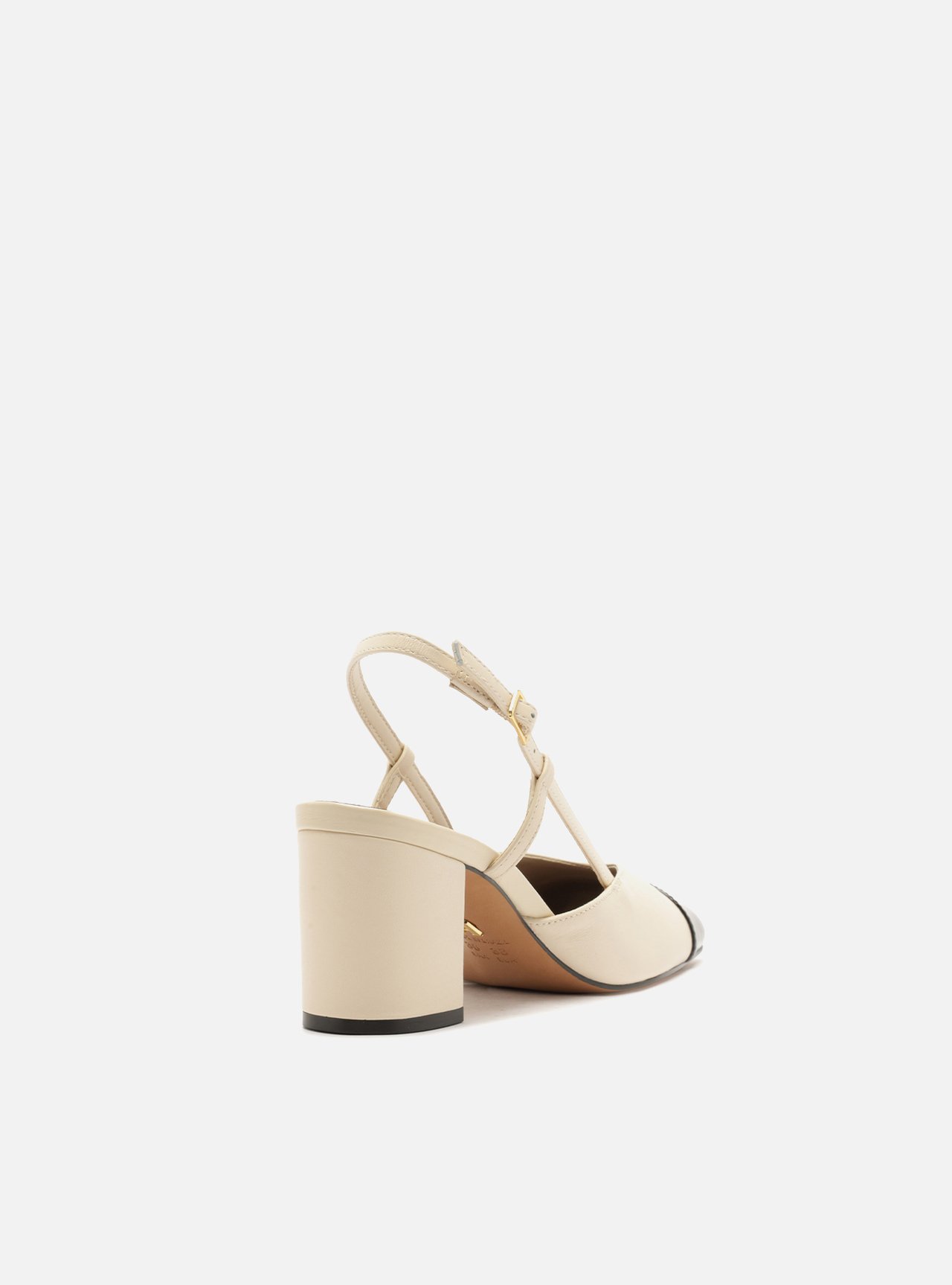 Scarpin Off White Verniz Salto Bloco Slingback — foto 3