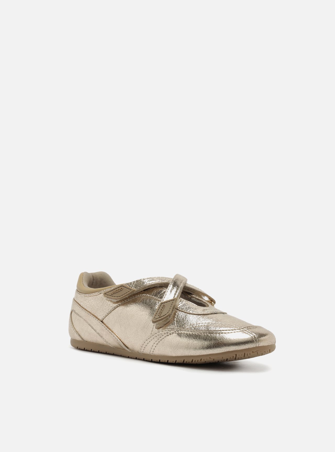 Tênis Slip On Dourado Tiras Velcro — foto 2