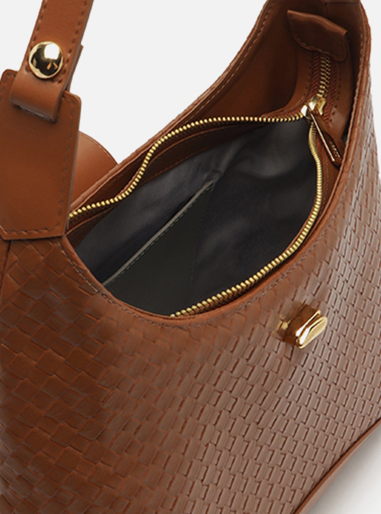 Bolsa Hobo Marrom Grande Tressê Metal Orgânico — foto 4
