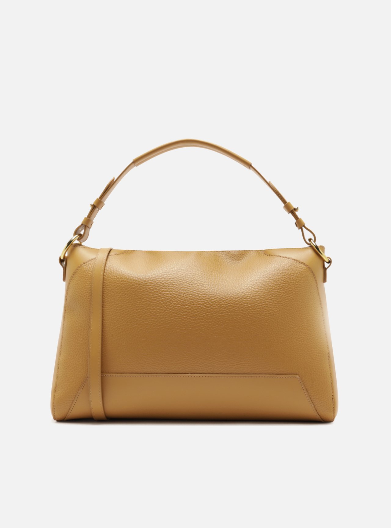 Bolsa Tote Marrom Texturizada Grande Zíper Duplo — foto 3