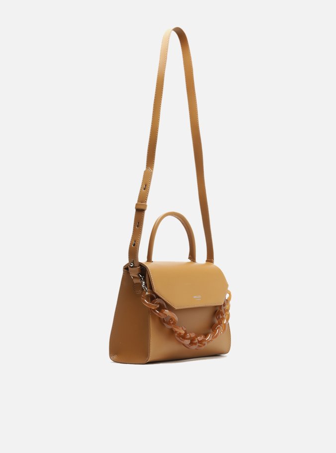 Bolsa Satchel Marrom Iara Média Translúcida