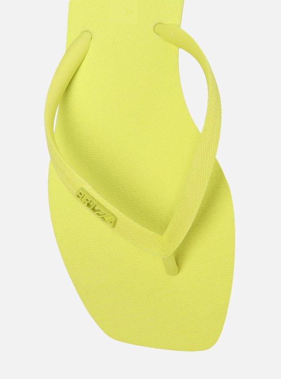 Chinelo de Dedo Amarelo Bico Quadrado Tiras Brizza