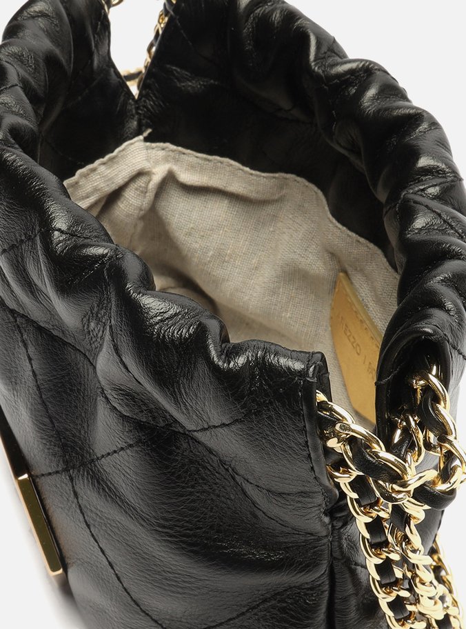 Bolsa Tiracolo Preta Couro Esther Pequena