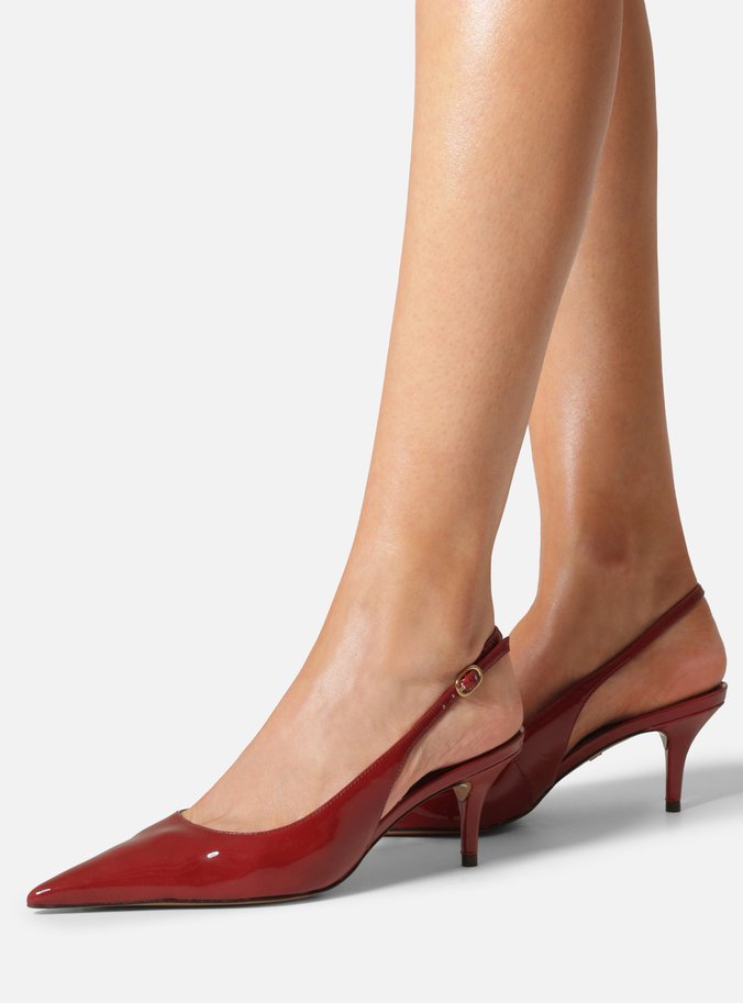 Scarpin Vermelho Salto Fino Slingback