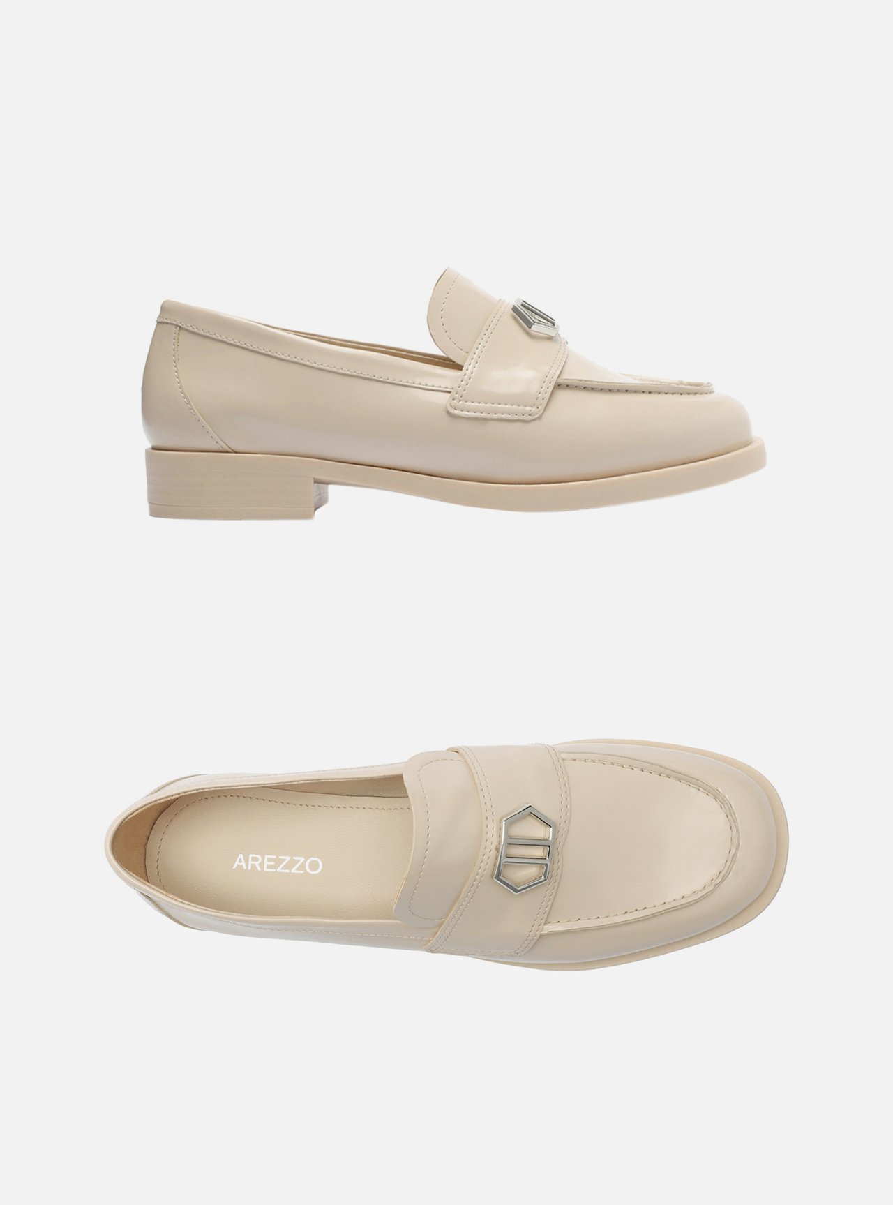 Mocassim Nude Bico Redondo Tira Metal — foto 6