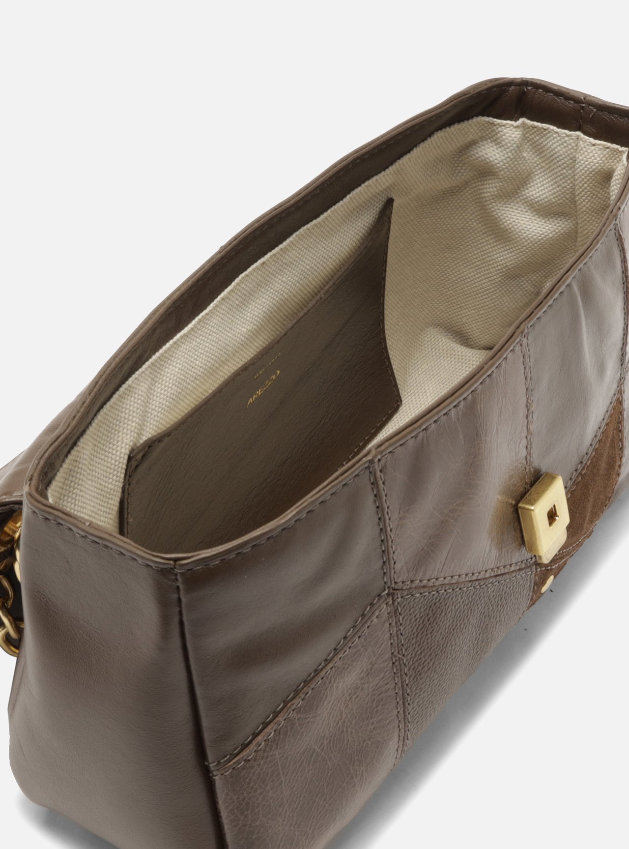 Bolsa Tiracolo Marrom Couro Média — foto 4