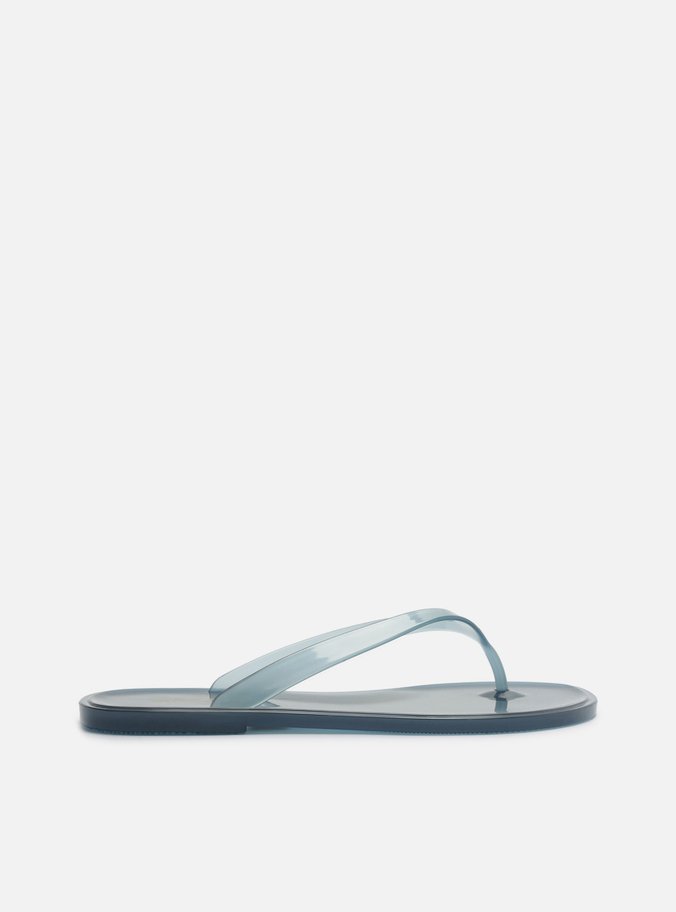 Chinelo Azul Rasteiro Jelly