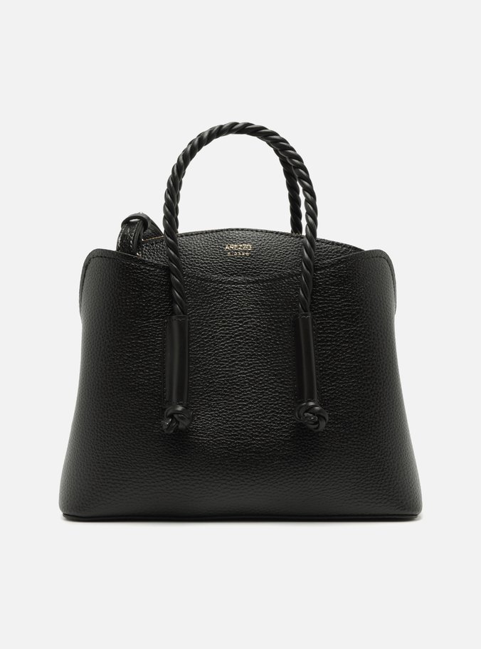 Bolsa Tote Preta Giorno Grande Alça Trançada