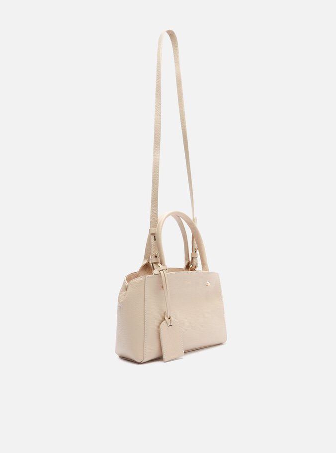 Bolsa Tote Branca Milky Couro Wave Bella Pequena