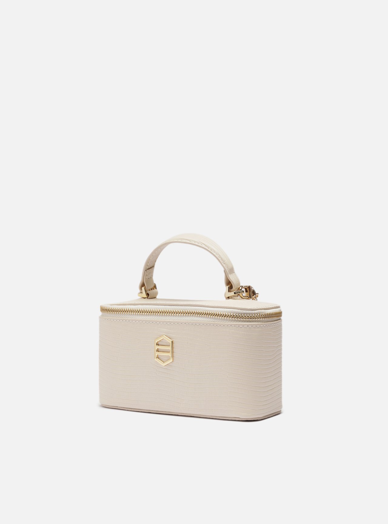 Bolsa Tiracolo Branca Couro Pequena Croco Corrente — foto 3
