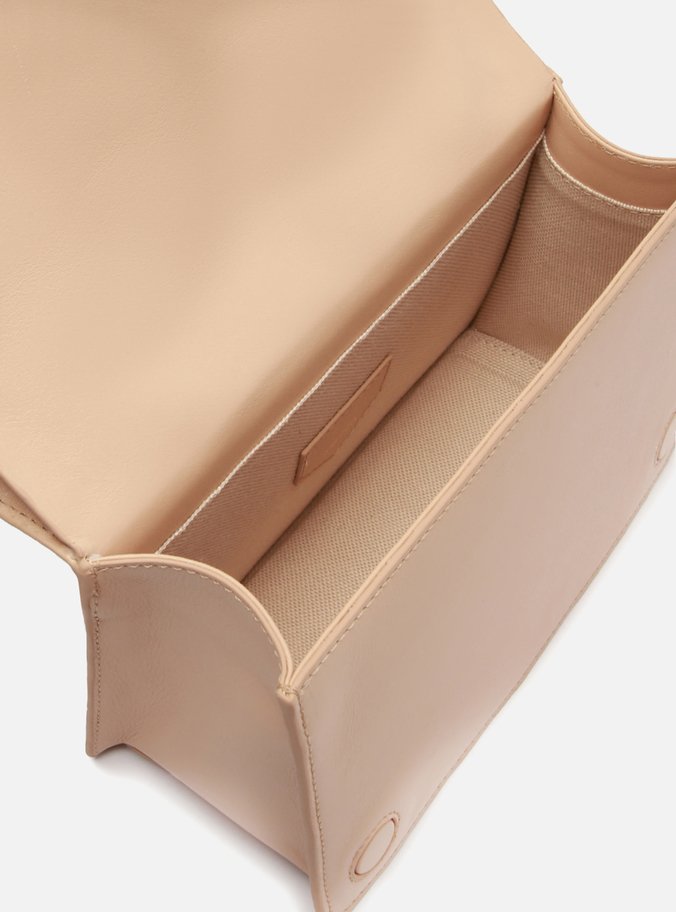 Bolsa Tiracolo Nude Couro Média Matelassê Corrente