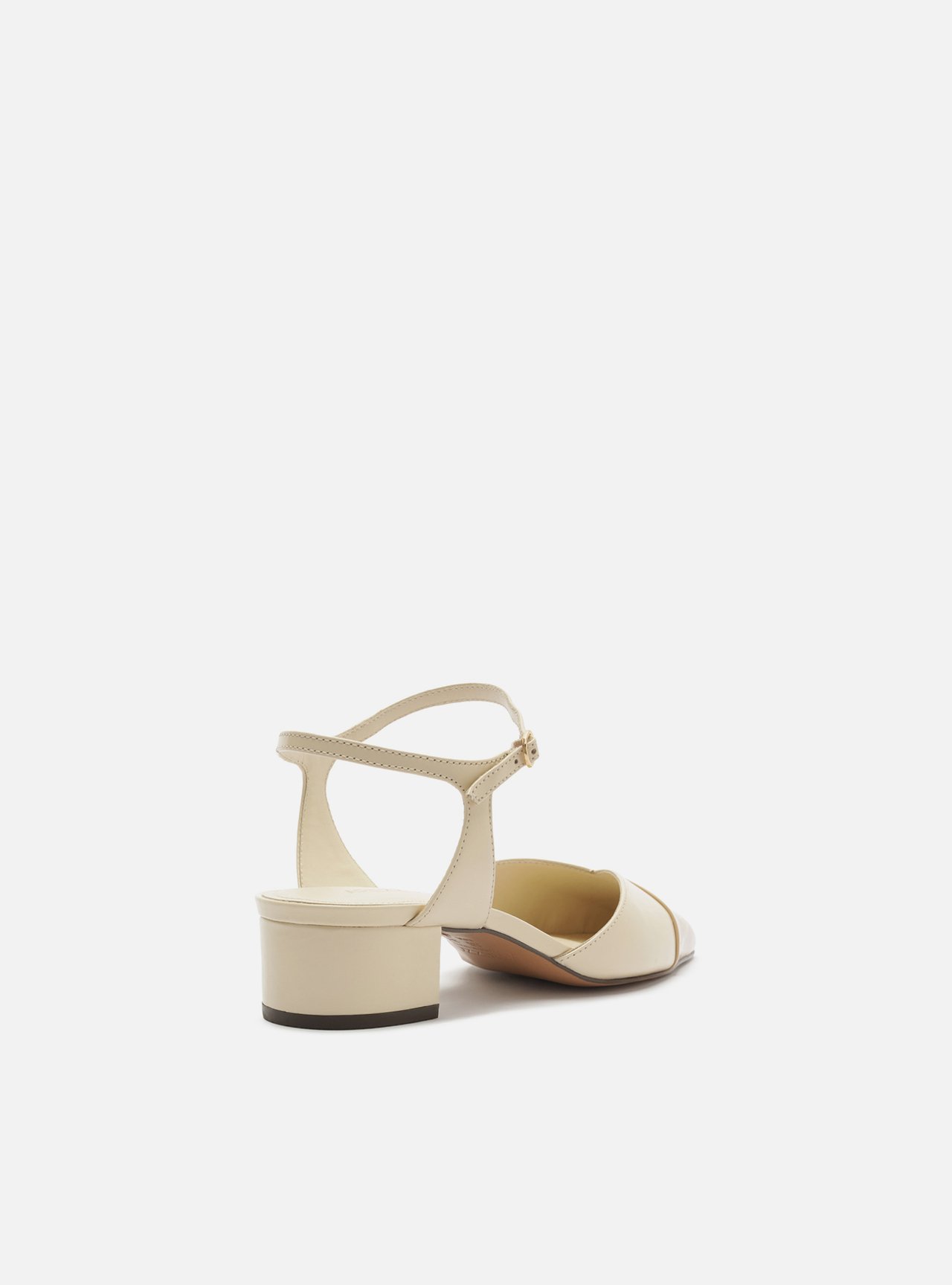 Scarpin Preto Salto Bloco Fivela Slingback — foto 3