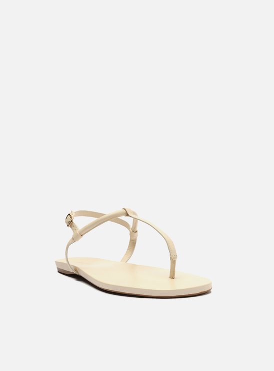 Sandália Rasteira Off-White Tiras Slim Básica