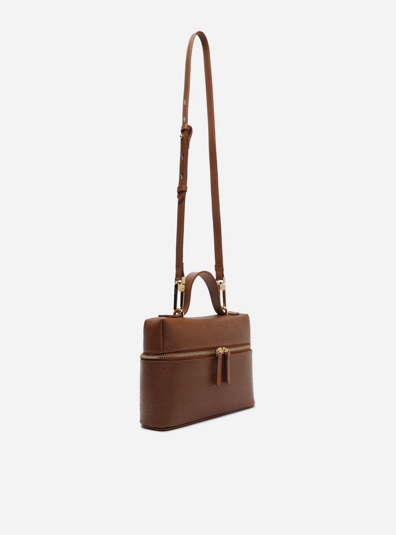 Bolsa Tiracolo Marrom Couro Média — foto 5