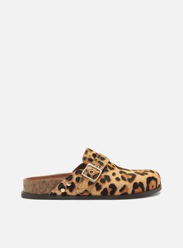 Clog Sabot Animal Print Rasteira Fivela