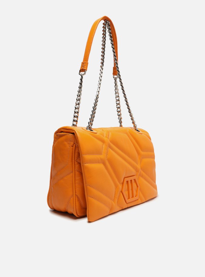 Bolsa Tiracolo Laranja Couro Emma Média