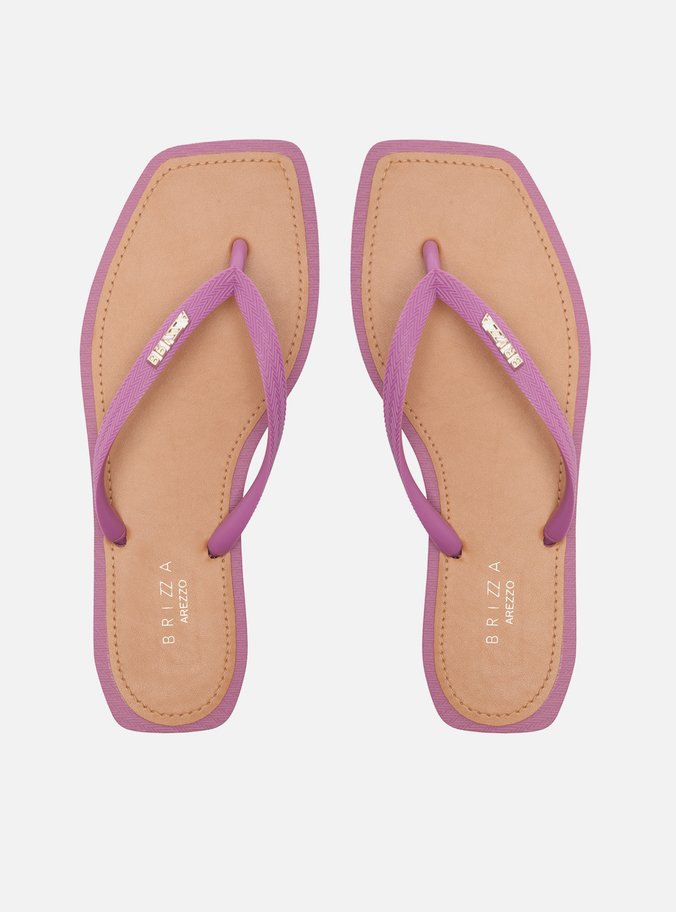 Chinelo de Dedo Roxo Square Palmilha Marrom