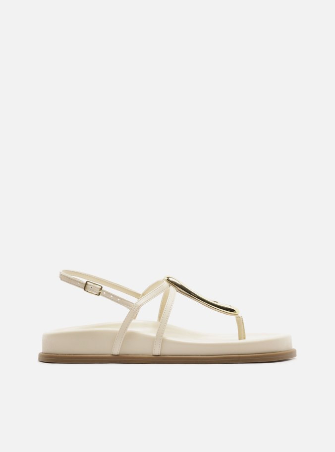 Sandália Papete Off White Metal Orgânico Vazado