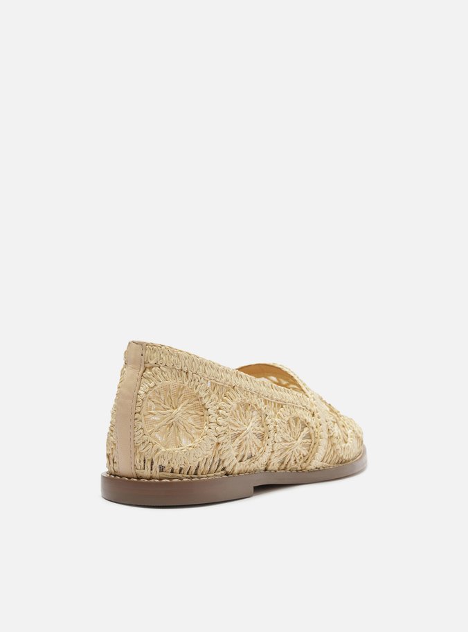 Espadrille Natural Bordada Rasteira TIG