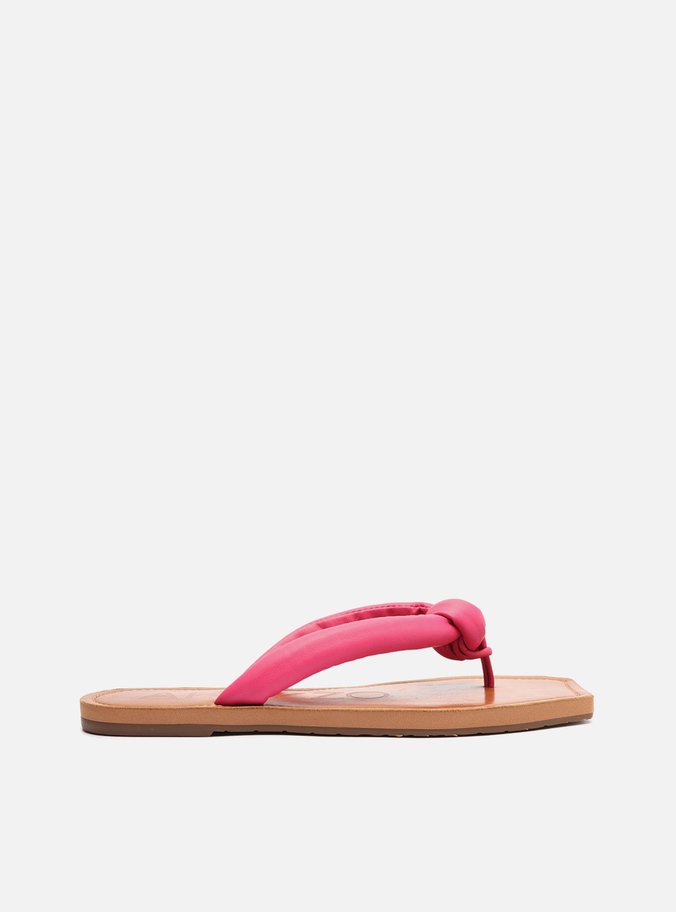 Flip Flop Rosa Tiras Bombadas