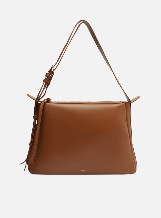 Bolsa Hobo Marrom Couro Grande Alça Regulável