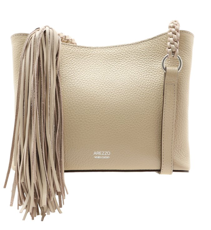 Bolsa Tiracolo Couro Cecília Média Latte