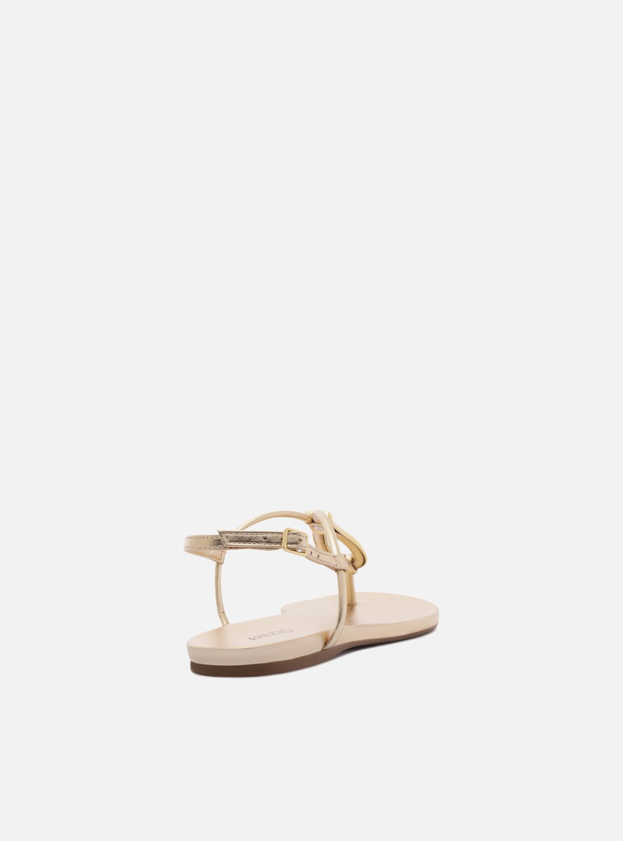 Sandália Rasteira Dourada Slim Metal Dourado — foto 3