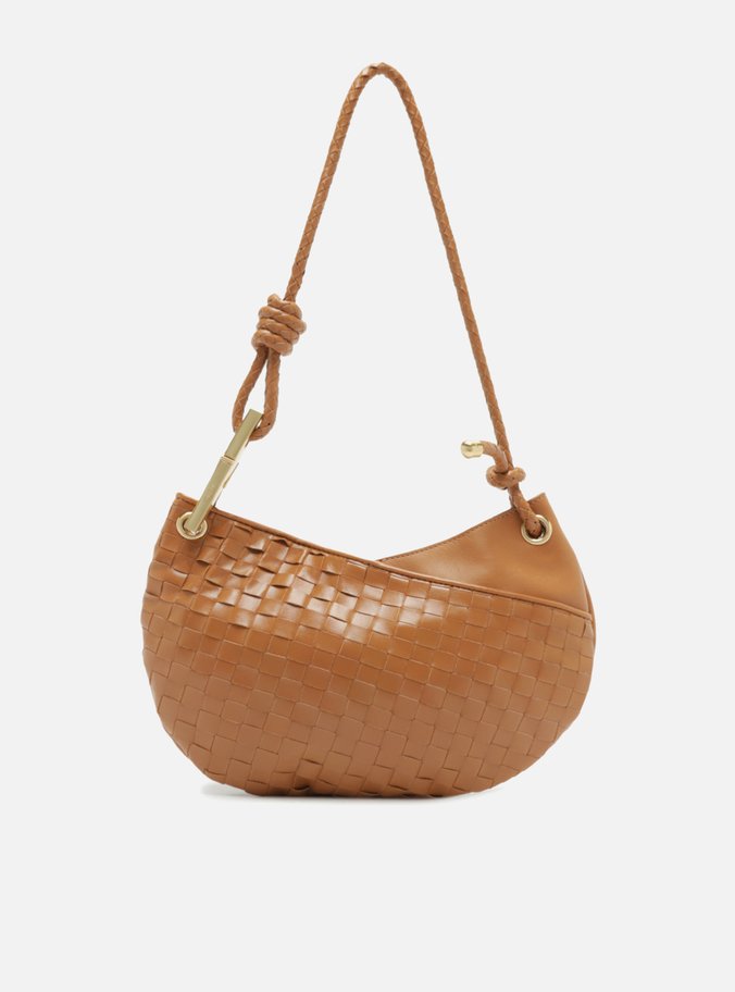 Bolsa Tiracolo Marrom Couro Média Maia Tressê