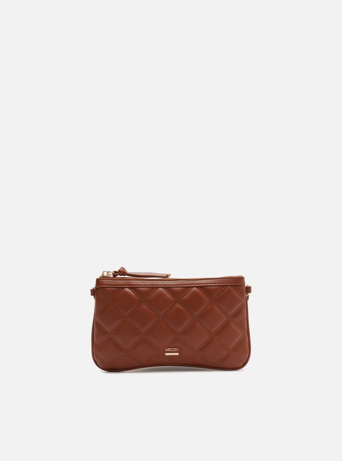 Bolsa Tiracolo Marrom Pequena Matelassê Corrente