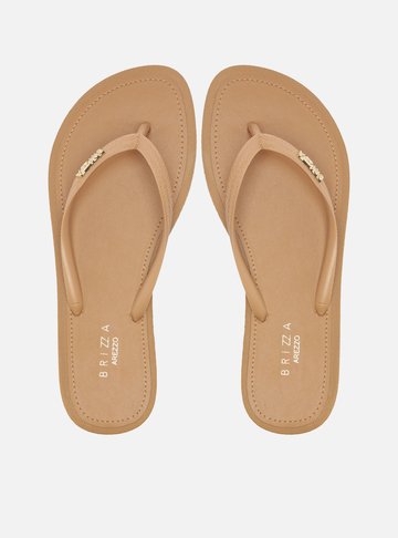 Chinelo de Dedo Tiras Marrons Palmilha Marrom
