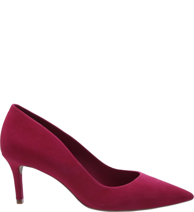 Scarpin Nobuck Salto Médio Fino Pitaya