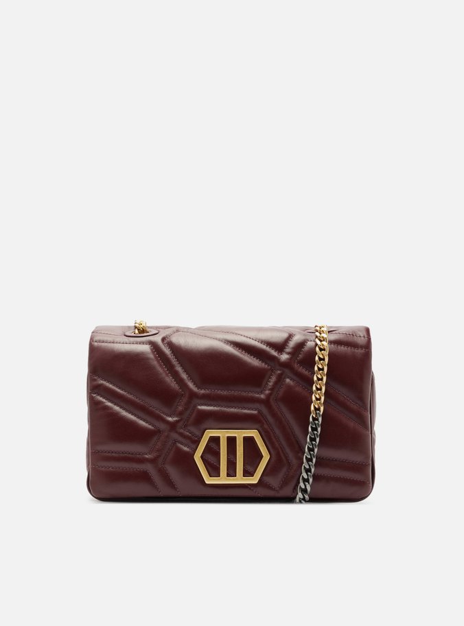 Bolsa Tiracolo Bordô Couro Emma Média Retangular