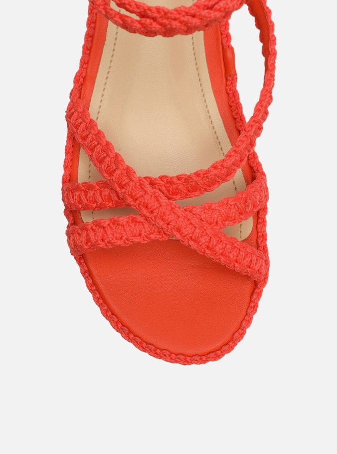 Sandália Coral Flatform Tramada Tiras