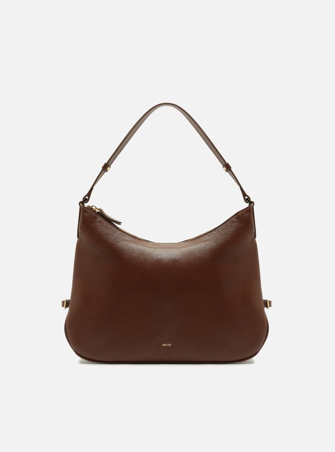 Bolsa Hobo Marrom Couro Média