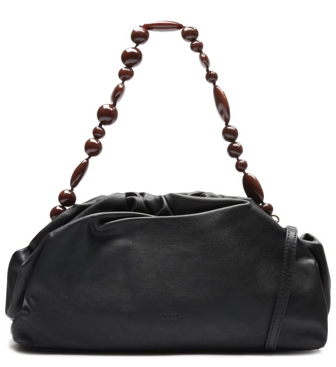 Bolsa Tiracolo Couro Amanda Grande Preta