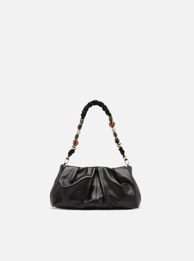 Bolsa Shoulder Preta Couro Média Napa
