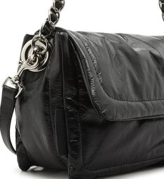 Bolsa Tiracolo Couro Zoe Média Preta Bolsa Tiracolo Couro Zoe Média Preta