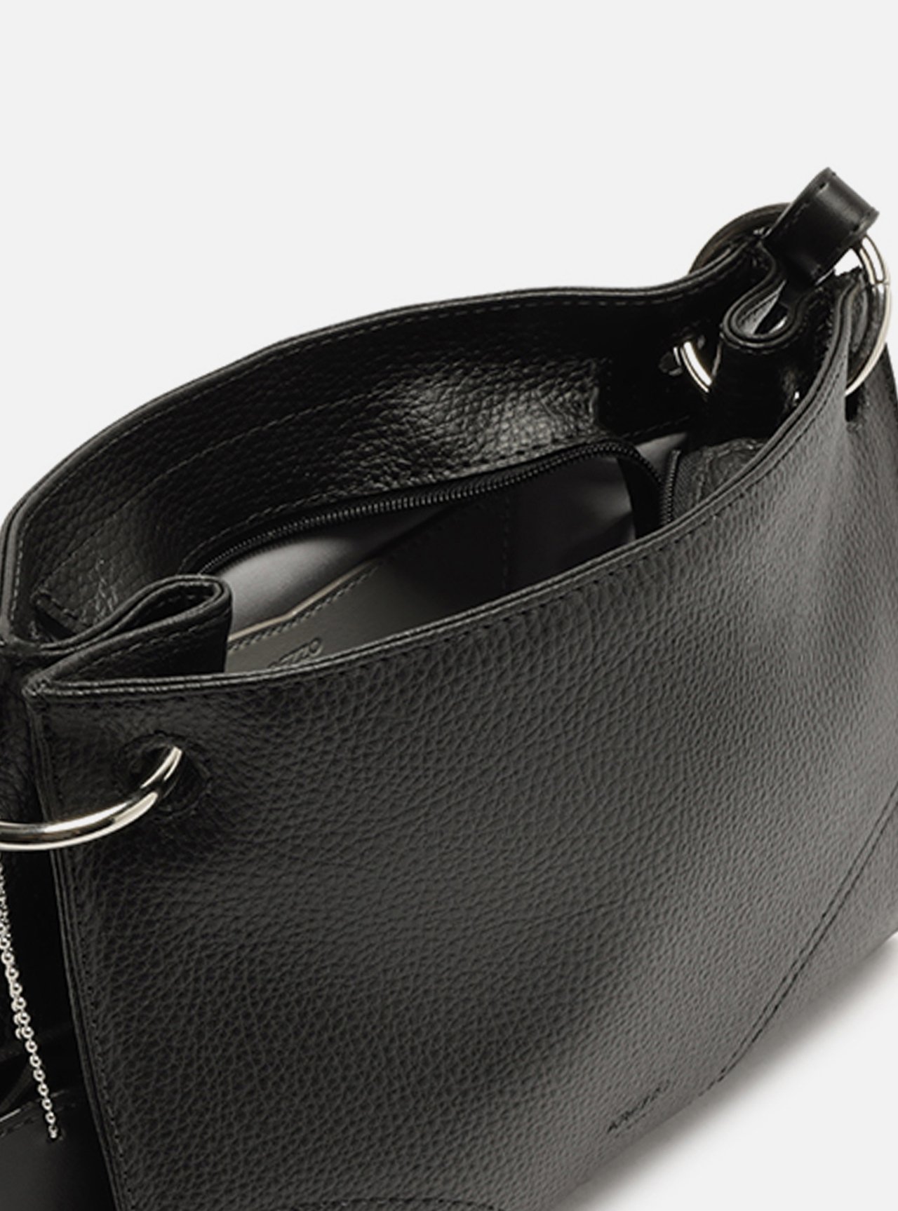 Bolsa Tiracolo Preta Pequena Tiras Alças — foto 4