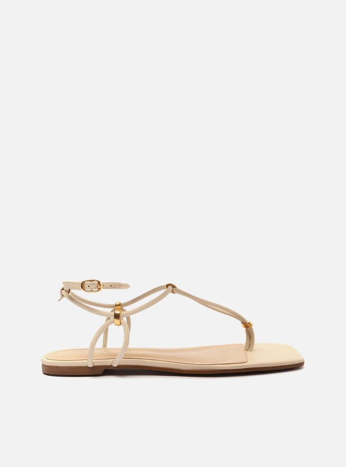 Sandália Rasteira Off-White Tiras Elos