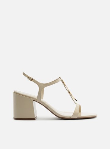 Sandália Off-White Couro Bloco Metais Lenny Niemeyer