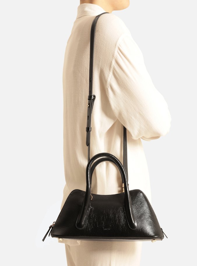 Bolsa Tote Preta Couro Média Modern