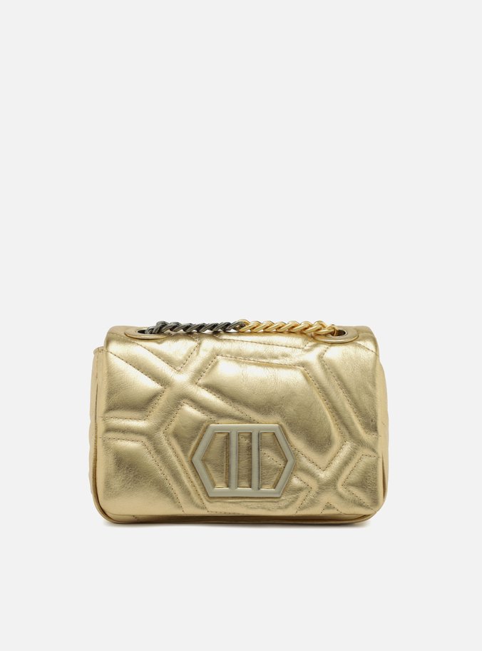 Bolsa Tiracolo Dourada Couro Emma Média